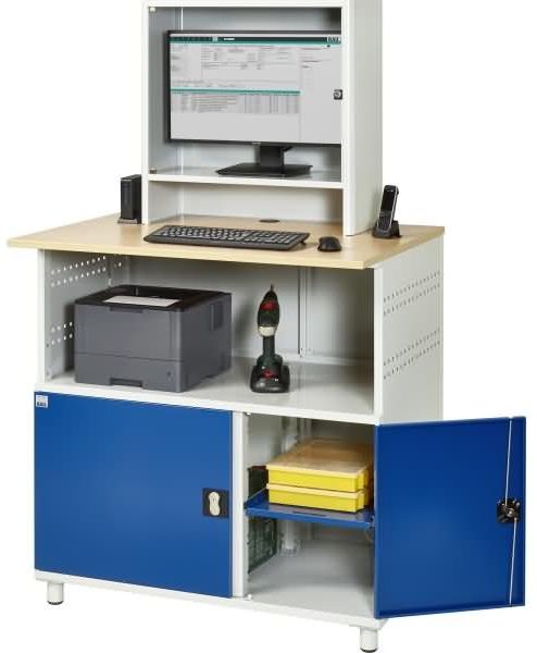 Rau Computertisch 1100x790x1840mm Monitorgehäuse stationär lichtgrau/e