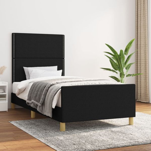 vidaXL Polsterbett mit Kopfteil Stoff Schwarz 80x200 cm