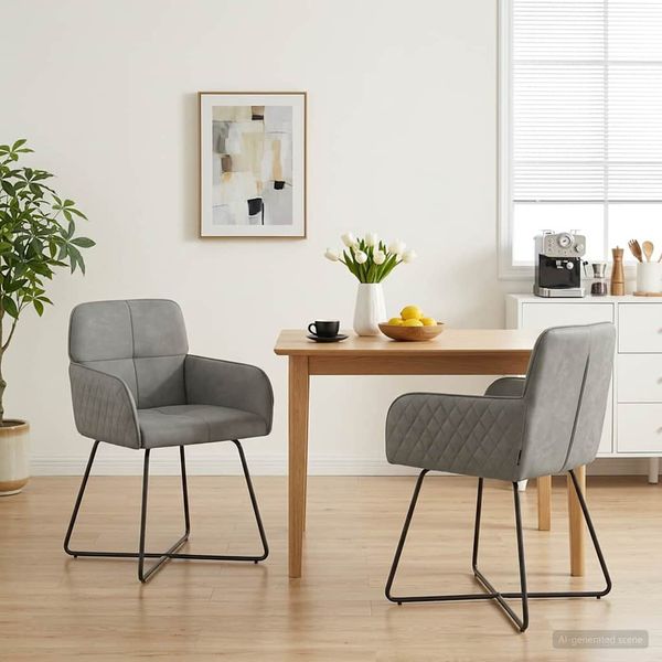 vidaXL Esszimmerstühle 2 pcs Samt (V) Hellgrau 59 x 56,5 x 86 cm 42034293