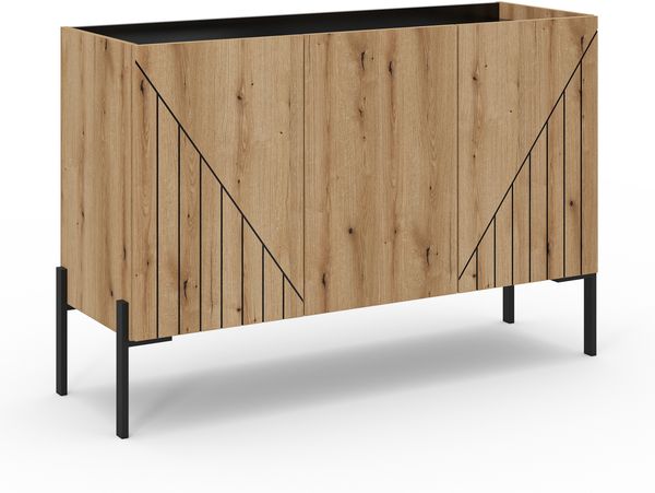 Sideboard B/H/T: 120x81x40 cm in Evoke Oak Nachbildung und schwarz