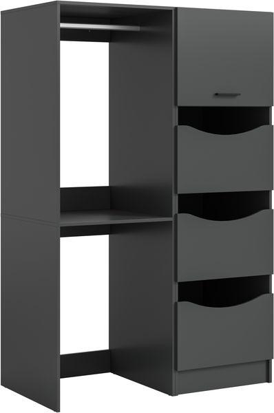Waschmaschienenumbau Set (B/H/T: 116x195x68 cm) in anthrazit Nachbildung