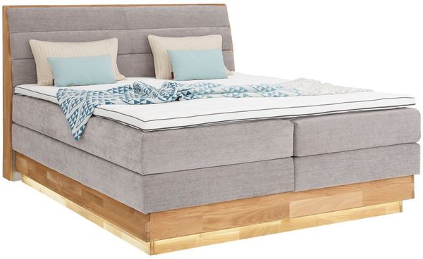 OTTO home Boxspringbett JENNA in verschiedenen Farben und Breiten erhältlich, LED-Beleuchtung, mit zertifizierten, recycelten Bezugsstoffen