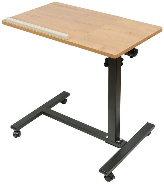 JEOBEST Beistelltisch Mobiler Stehtisch, Höhenverstellbar Computertisch Nachttisch, (Holz, Metallgestell) Laptoptisch mit Wendbarer Tischplatte