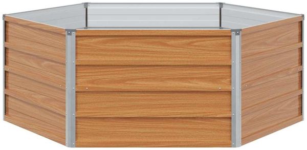 vidaXL Hochbeet im Garten Holzoptik 129 x 129 x 45 cm Verzinkter Stahl 42017321 Bild 5