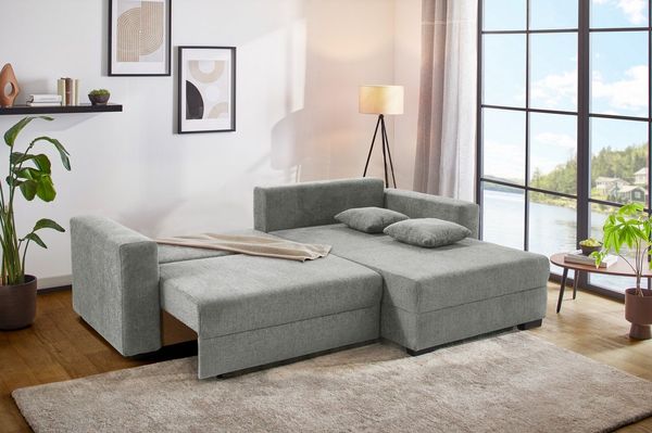Jockenhöfer Gruppe Ecksofa Elmau XL L-Form, B: 261 cm, mit Bettfunktion, Bettkasten & 2 Zierkissen