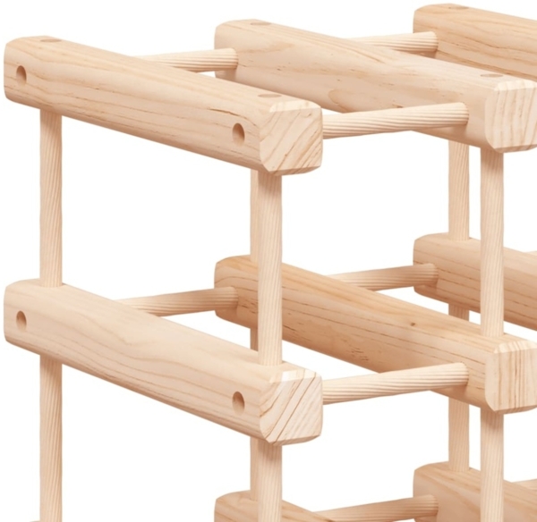 vidaXL Weinregal für 72 Flaschen 90,5x23x90,5 cm Massivholz Kiefer 353753 Bild 8