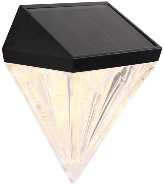 LED Solar Wandleuchte, Diamant-Design, H 12 cm Bild 7