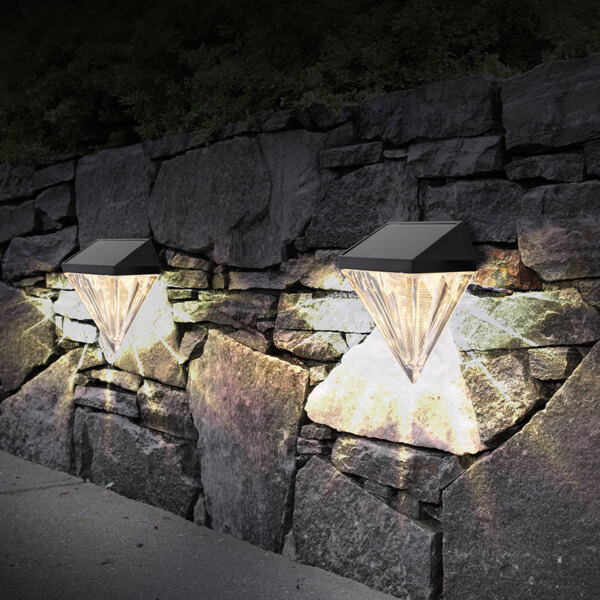 LED Solar Wandleuchte, Diamant-Design, H 12 cm Bild 5