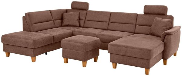 Home affaire Wohnlandschaft Palmera U-Form, B: 308 cm, optional Bettfunktion & Bettkasten, Federkern