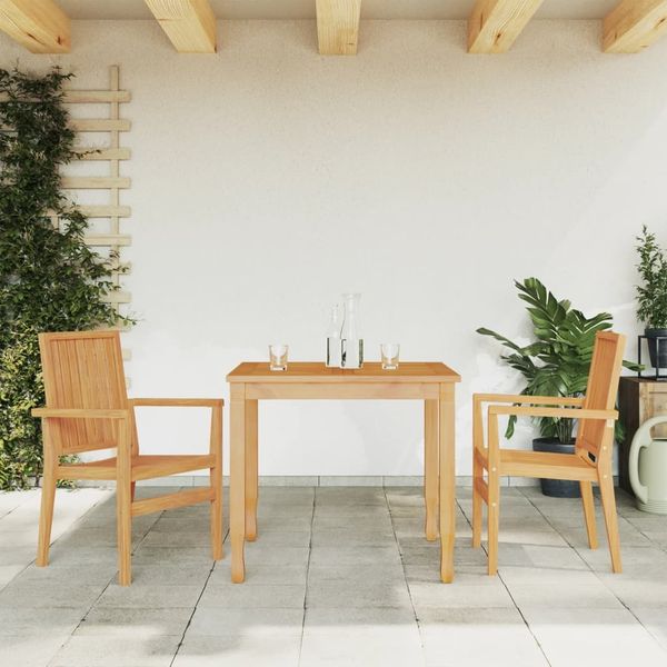 vidaXL Stapelbare Gartenstühle 2 Stk. 56,5x57,5x91 cm Massivholz Teak 364404