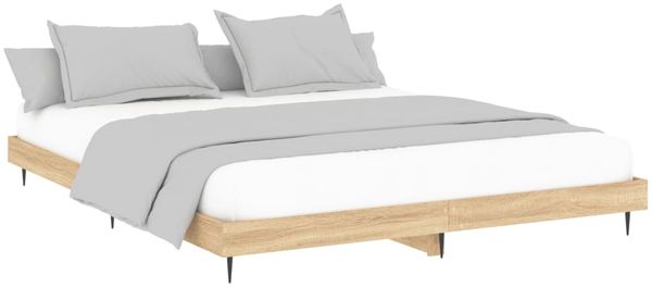 vidaXL Bettgestell ohne Matratze Sonoma-Eiche 140x200 cm Holzwerkstoff 832248 Bild 3