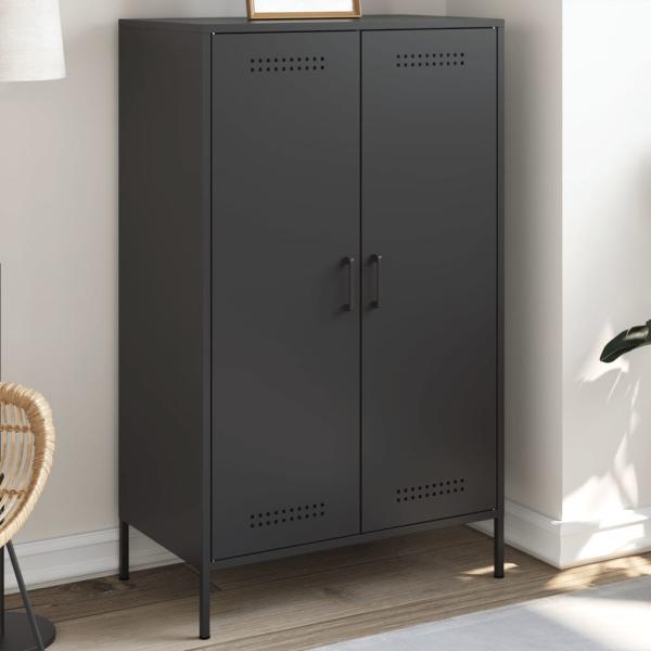 vidaXL Highboard Schwarz 68x39x113 cm Stahl 842964