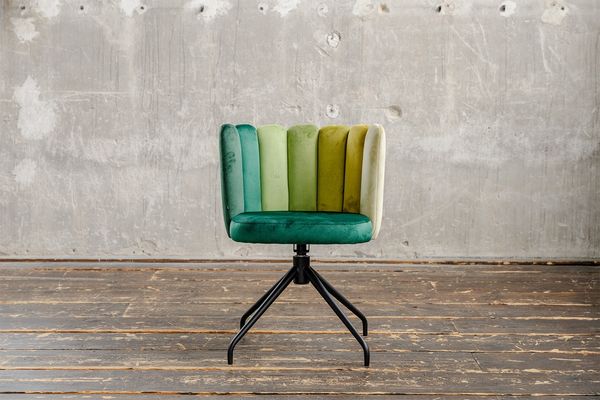 KAWOLA Esszimmerstuhl JADA Drehstuhl Velvet grün 79 x 55 x 58 cm