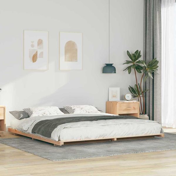 vidaXL Bettrahmen Braun 180 x 210 cm Massives Kiefernholz 873115