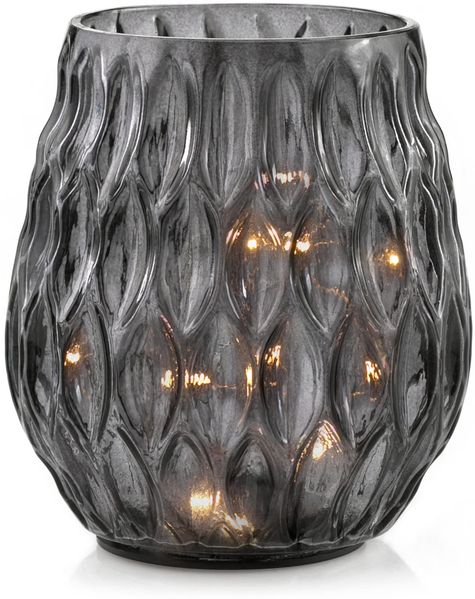 LED Deko AmeliaHome Glas Leuchten Stimmungsbeleuchtung aus Glas Madrid Schwarz