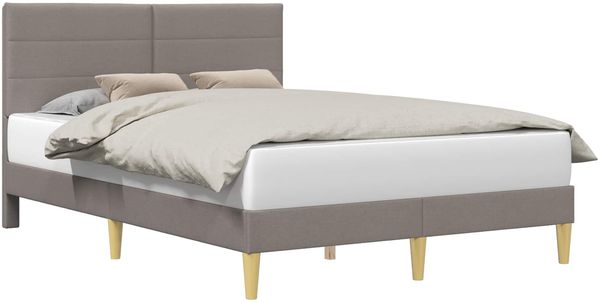 vidaXL Bettrahmen mit Kopfteil Taupe 120 x 200 cm Stoff 42027580 Bild 2