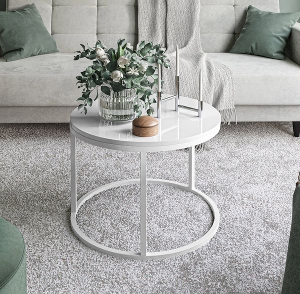 Lookway Couchtisch CIRI mit Hochglanzplatte (1xCouchtisch), Durchmesser: ⌀60 cm