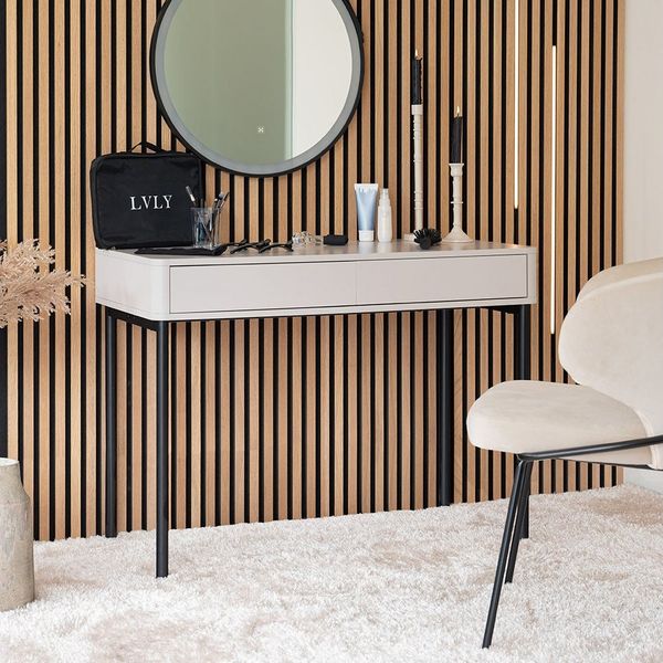 HOME DELUXE Schminktisch PAOLA - 100 x 45 x 74,5 cm, mit Soft-Close-Schubladen, Kosmetiktisch, Schreibtisch