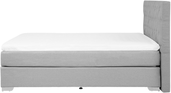 Boxspringbett Polsterbezug Leinenoptik hellgrau 180x200 cm DUCHESS Bild 5