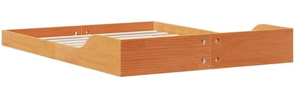 vidaXL Bettrahmen Wachsbraun 120 x 190 cm Massives Kiefernholz 873327 Bild 7