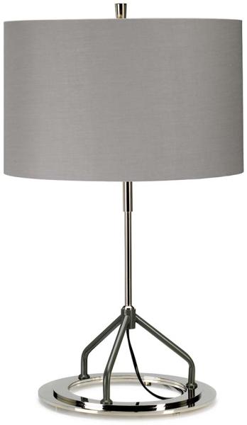 Tischleuchte, Stahl, Nickel, Grau, D 40 cm