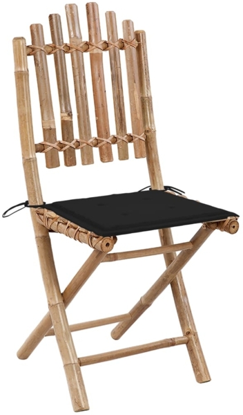 vidaXL Klappbare Gartenstühle 2 Stk. mit Kissen Bambus 3063994
