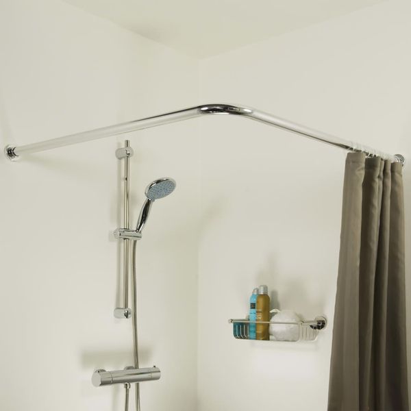 Sealskin Eck-Duschvorhangstange 90 x 90 cm Mattgrau 426406