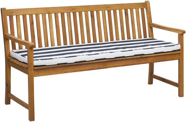 Gartenbank mit Auflage VIVARA 160 cm Zertifiziertes Akazienholz Marineblau Bild 4