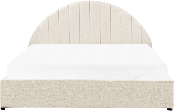 Bett mit Stauraum CHADENET 160 x 200 cm Bouclé Cremeweiß Bild 6