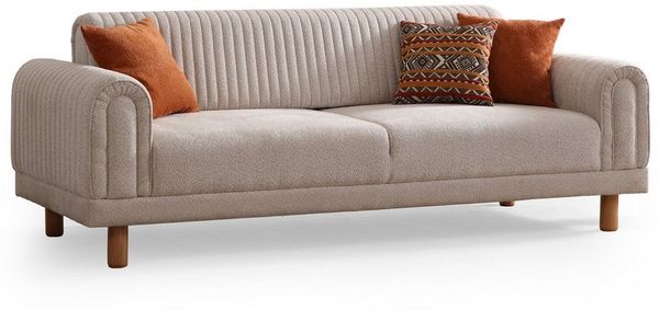 Villa Möbel Sofa Kyoto, 3-Sitzer 1 Teile, mit Relax-/Bettfunktion durch umklappbare Rückenlehne