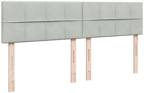 vidaXL Boxspringbett mit Matratze Hellgrau 180x200 cm Samt 3286378 Bild 8
