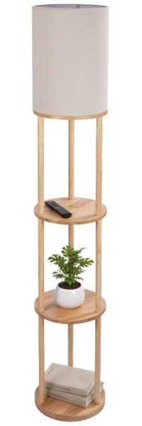 Stehlampe mit 3 Ablagen & Leinenschirm 10052499_8248