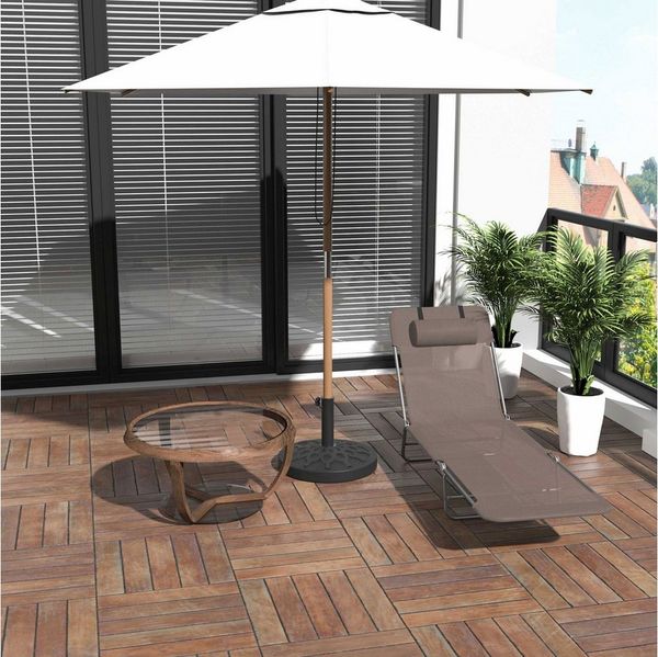 Outsunny Gartenliege Sonnenliege Zweibeinliege 4 Farben, Bäderliege, 1 St, Relaxliege, Braun 182L x 56B x 28H cm