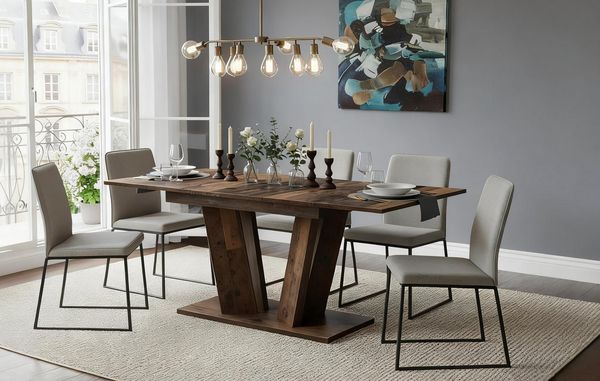B&D home Esstisch Ausziehtisch MARA, Metallgestell oder Holzgestell, ausziehbar 120-160cm, 4-6 Personen