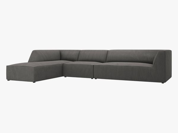 Micadoni Ecksofa Ruby 5-Sitzer Links Kord Scala Dunkelgrau Bild 2
