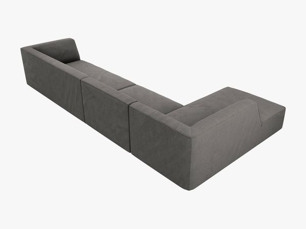 Micadoni Ecksofa Ruby 5-Sitzer Links Kord Scala Dunkelgrau Bild 5