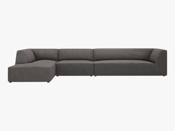Micadoni Ecksofa Ruby 5-Sitzer Links Kord Scala Dunkelgrau