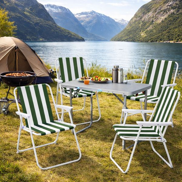 5tlg Campingmöbel Set Outdoormöbel Camping Alu L80xB60xH68cm klappbar