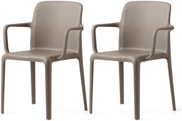 Connubia, 2 Stühle Bayo. 100% recyceltes Polypropylen Taupe matt