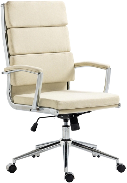 CLP Bürostuhl Cleveland I Echtleder, Kunstleder oder Stoffbezug,creme Stoff