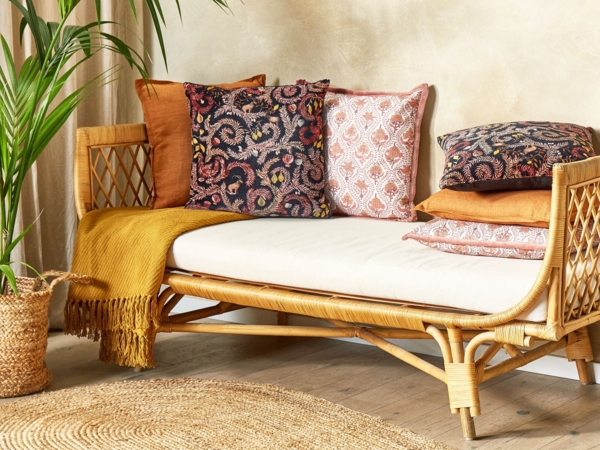 Kissen 2er Set Orientalisches Muster RICINUS Samtstoff 45 x 45 cm Schwarz Bild 3