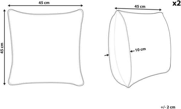 Kissen 2er Set Orientalisches Muster RICINUS Samtstoff 45 x 45 cm Schwarz Bild 2