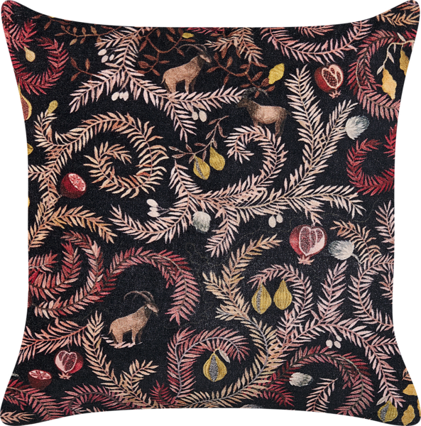 Kissen 2er Set Orientalisches Muster RICINUS Samtstoff 45 x 45 cm Schwarz Bild 4