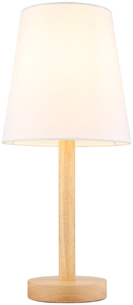 Tischleuchte, Holzoptik, weiß, Schalter, H 45 cm