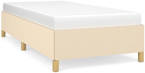 Einzelbettgestell Design für Erwachsene ohne Matratze Creme 90x200 cm Stoff d4350e