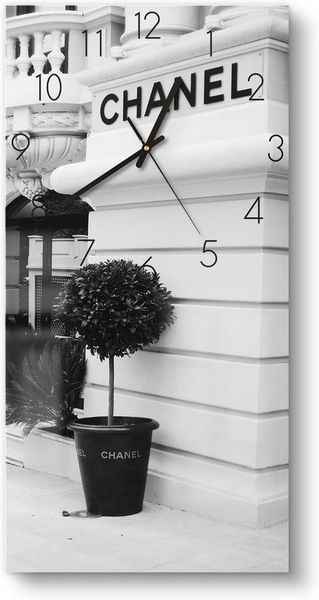 DEQORI Wanduhr 'Chanel Eleganz' (Glas Glasuhr modern Wand Uhr Design Küchenuhr)