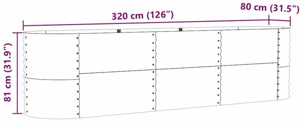 vidaXL Hochbeet Braun 320 x 80 x 81 cm Stahl 42008133 Bild 11