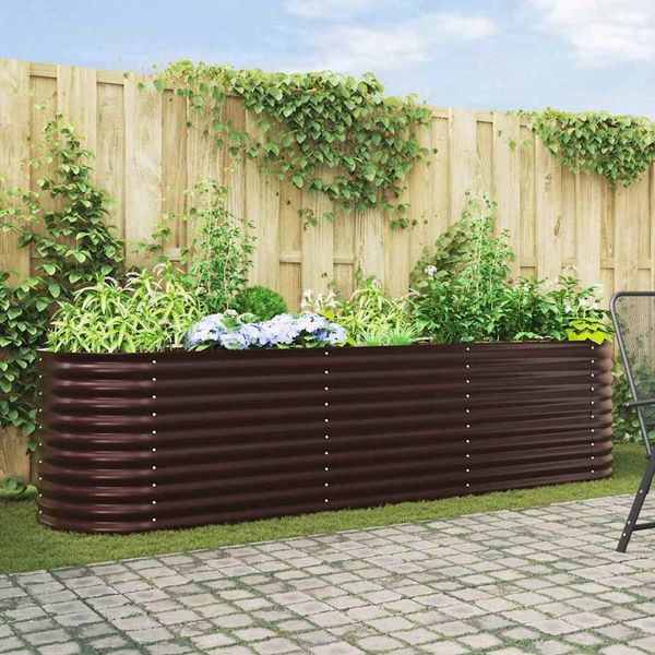 vidaXL Hochbeet Braun 320 x 80 x 81 cm Stahl 42008133