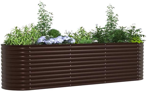 vidaXL Hochbeet Braun 320 x 80 x 81 cm Stahl 42008133 Bild 3