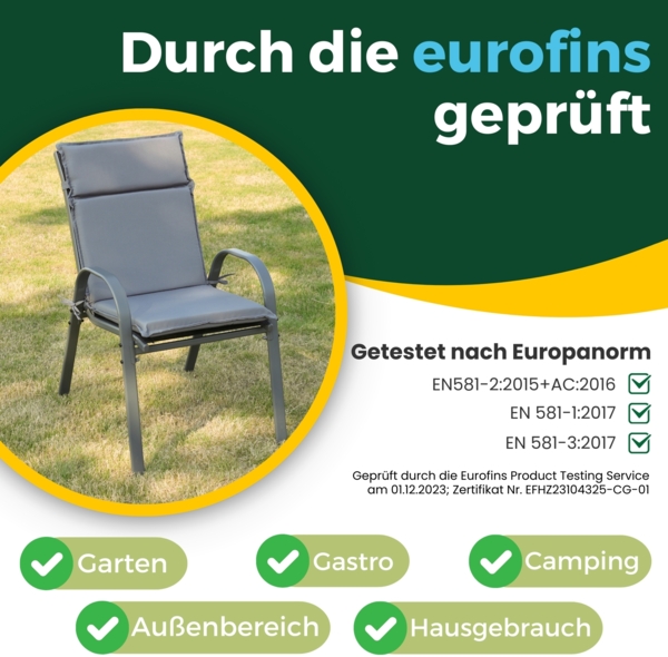 Albatros Gartenstühle 2er Set Kuba – Gartenstühle Stapelbar mit robustem Metallgestell und hoher Belastbarkeit – bequeme Stapelstühle auch als Terrassenstühle oder Balkonstühle Bild 6